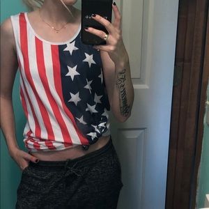American flag tank top